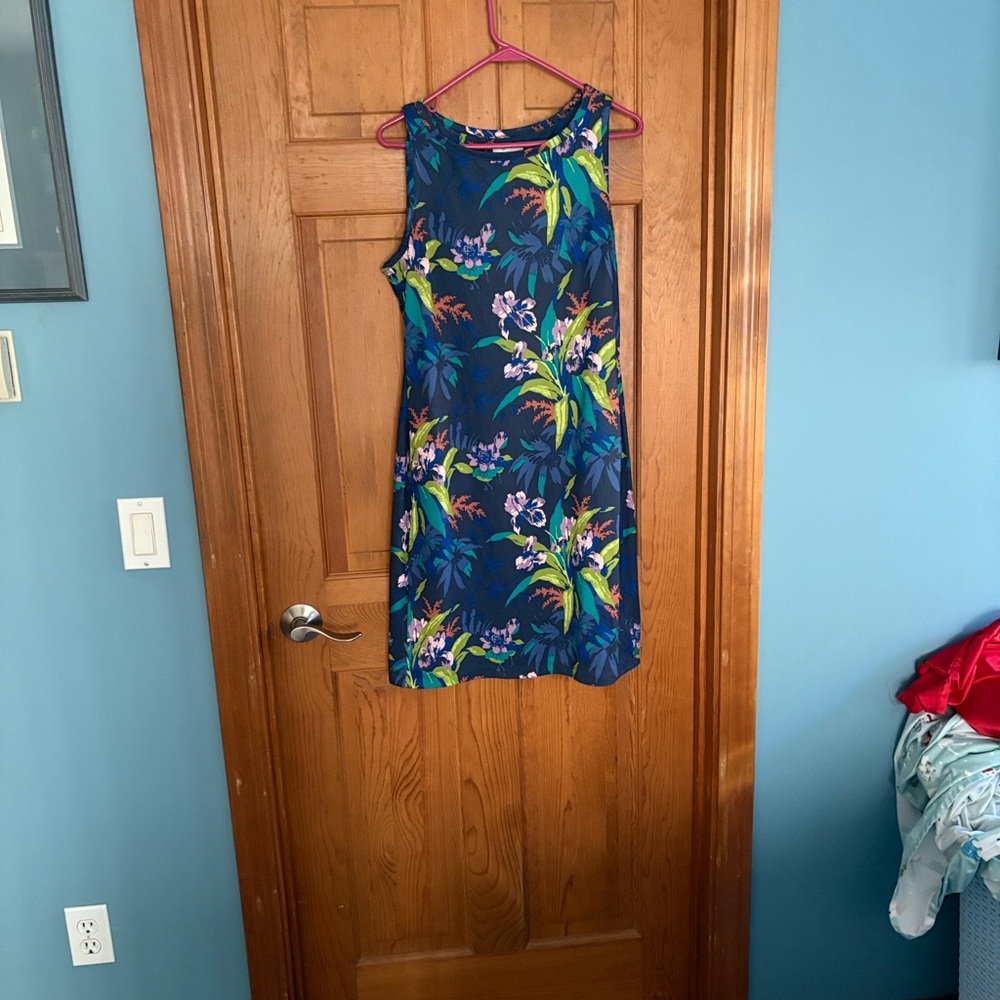 columbia Tropical Floral dress/Swim Coverup - Blue and Green